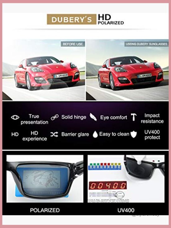 Polarized Square Sunglasses for Driving Cycling Fishing